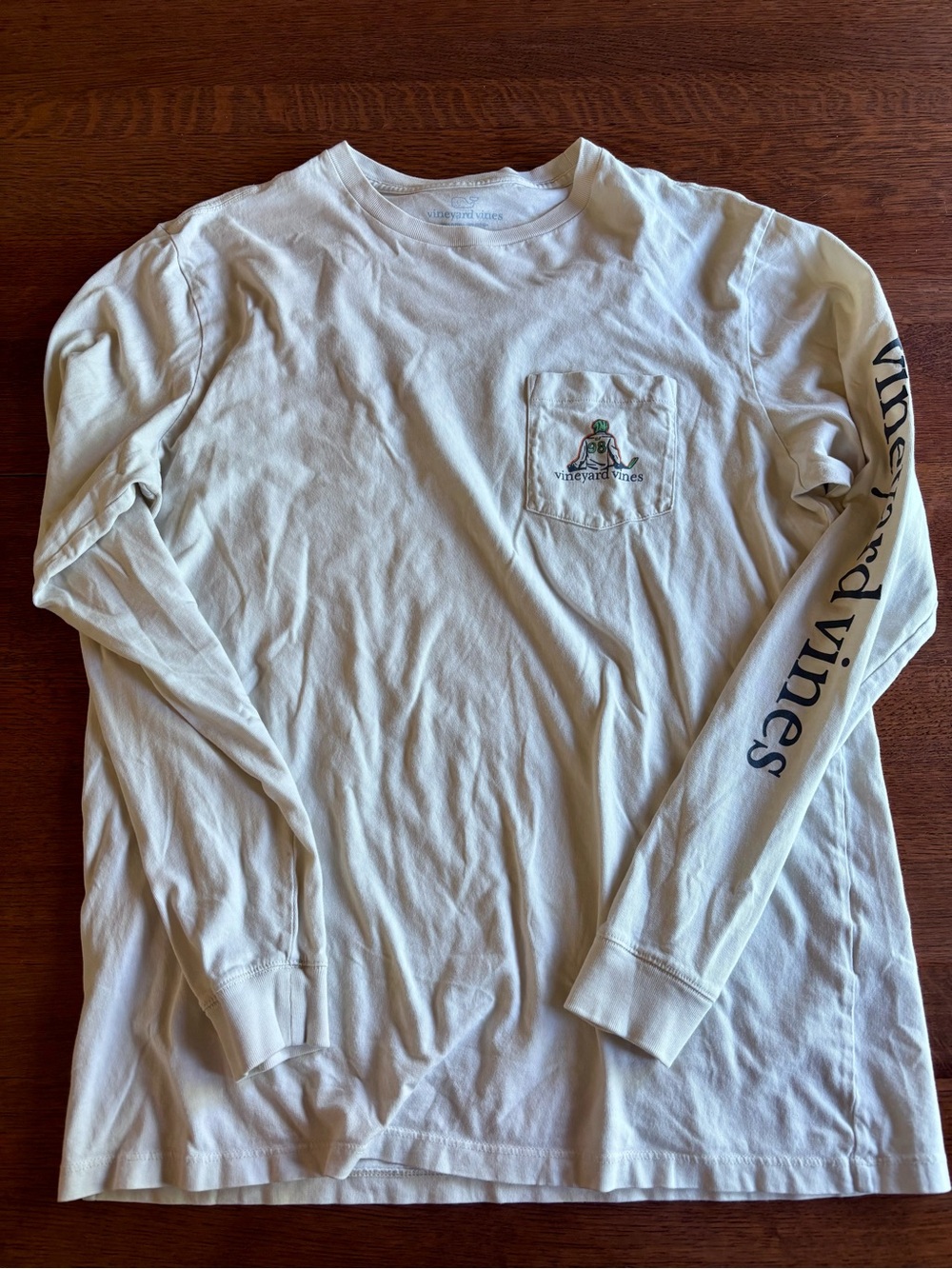 Vineyard Vines Men's Hockey Long-Sleeve Pocket T-Shirt – Cream